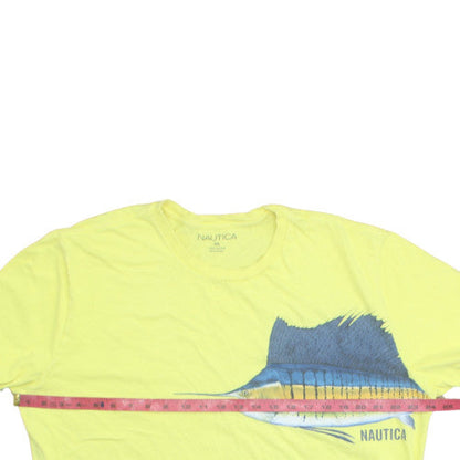 Nautica Men's Yellow Sailfish Graphic 2XL Cotton Crew Neck T-Shirt