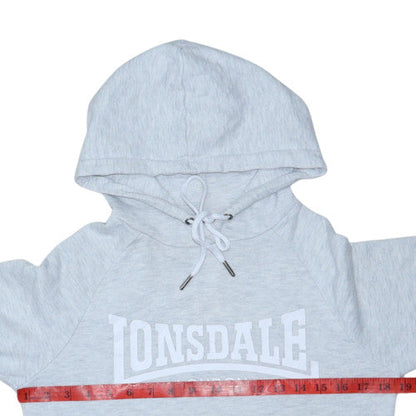 Lonsdale London Women's Grey Pullover Hoodie Size 6 Cotton Blend