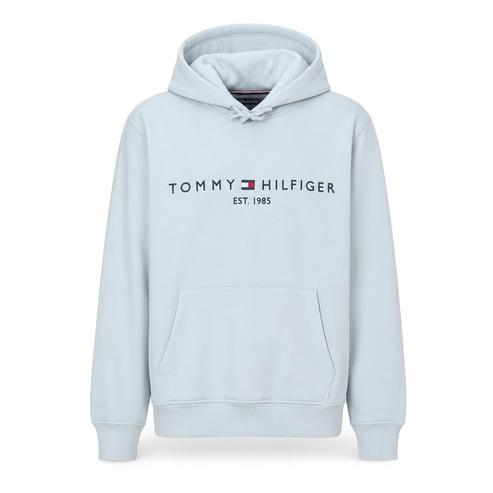 Tommy Hilfiger Men’s White Pullover Hoodie M Cotton Blend Logo Style