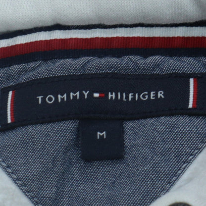Tommy Hilfiger Men’s White Pullover Hoodie M Cotton Blend Logo Style