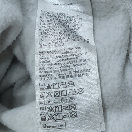 Tommy Hilfiger Men’s White Pullover Hoodie M Cotton Blend Logo Style
