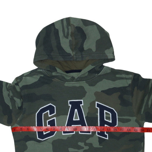 GAP Kids Boys Green Camouflage Pullover Hoodie XL 12-13 Years Cotton Blend