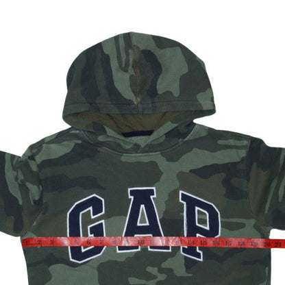 GAP Kids Boys Green Camouflage Pullover Hoodie XL 12-13 Years Cotton Blend