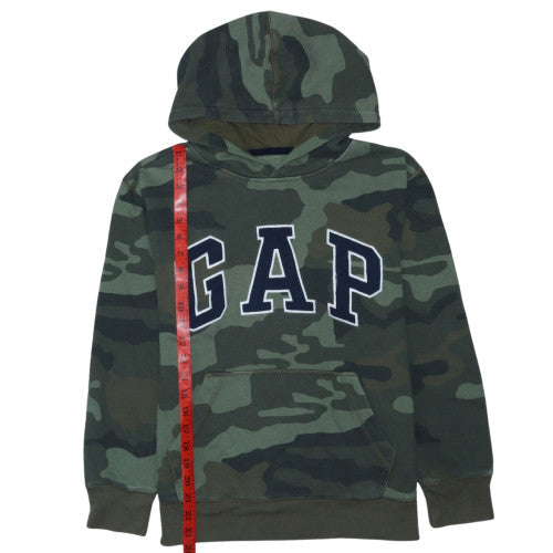 GAP Kids Boys Green Camouflage Pullover Hoodie XL 12-13 Years Cotton Blend