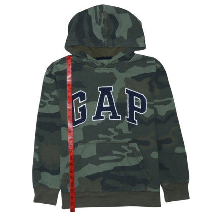 GAP Kids Boys Green Camouflage Pullover Hoodie XL 12-13 Years Cotton Blend