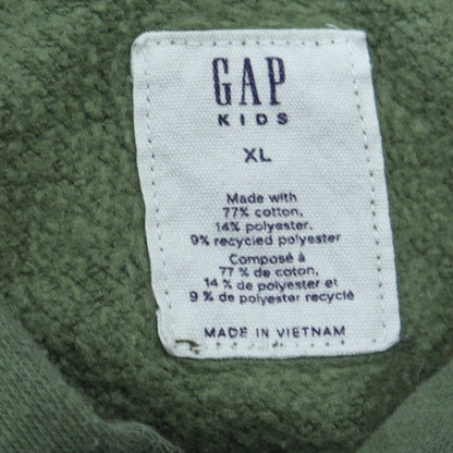 GAP Kids Boys Green Camouflage Pullover Hoodie XL 12-13 Years Cotton Blend