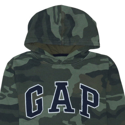 GAP Kids Boys Green Camouflage Pullover Hoodie XL 12-13 Years Cotton Blend