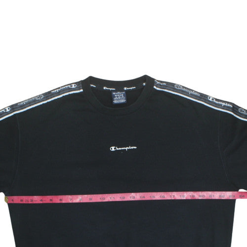 Champion Men’s Black Logo Crew Neck Pullover Sweatshirt Medium