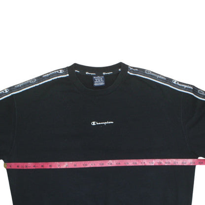 Champion Men’s Black Logo Crew Neck Pullover Sweatshirt Medium