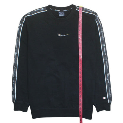 Champion Men’s Black Logo Crew Neck Pullover Sweatshirt Medium