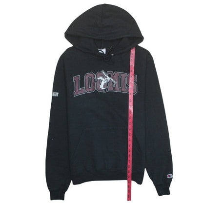Champion Mens Black Pullover Hoodie Small Fleece Loomis Graphic