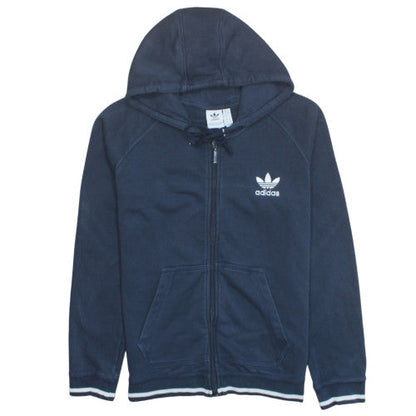 Adidas Womens Blue Full Zip Hoodie Size 16 Hooded Sweatshirt