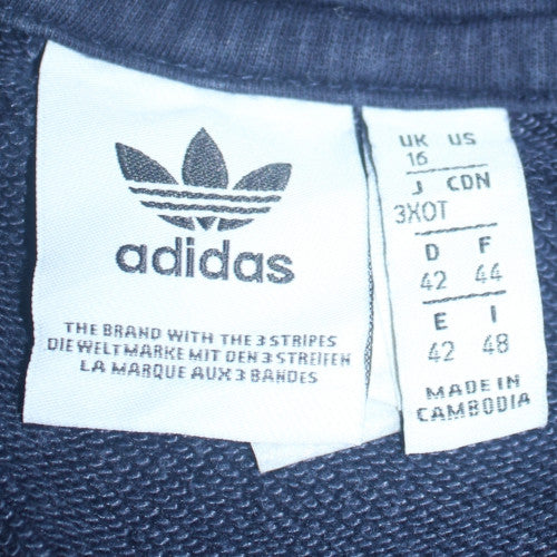 Adidas Womens Blue Full Zip Hoodie Size 16 Hooded Sweatshirt