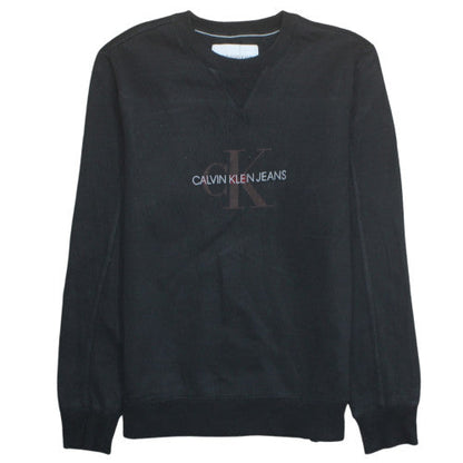 Calvin Klein Jeans Womens Black S Sweatshirt Crew Neck Logo Cotton