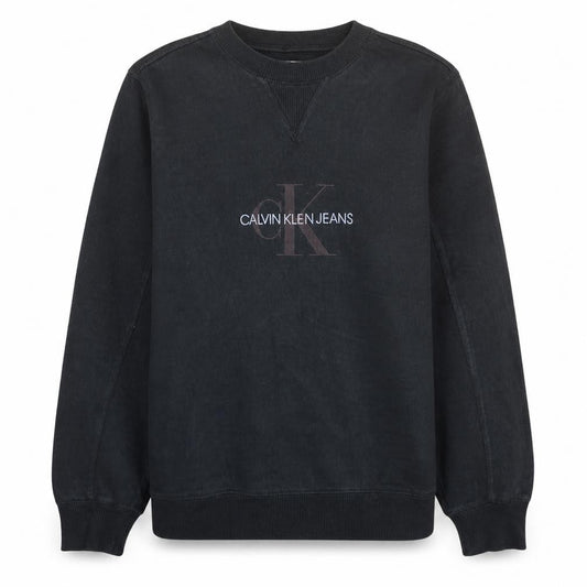 Calvin Klein Jeans Womens Black S Sweatshirt Crew Neck Logo Cotton