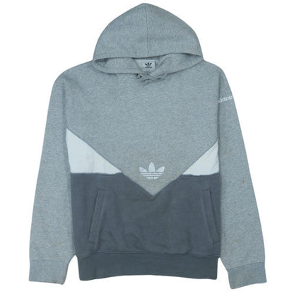 Adidas Mens Grey Pullover Hoodie L Fleece Sportswear Sweatshirt