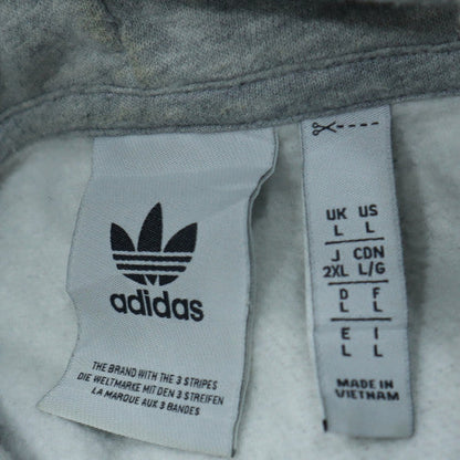 Adidas Mens Grey Pullover Hoodie L Fleece Sportswear Sweatshirt