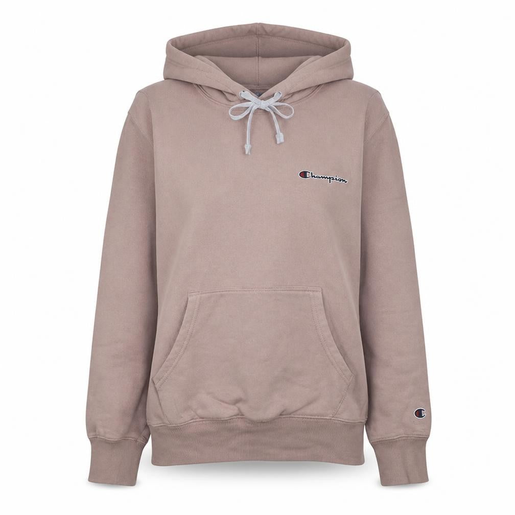 Champion Women Beige Pullover Hoodie Large 100% Cotton Sweatshirt