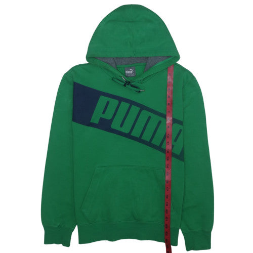 Puma Men’s Green Pullover Hoodie S Graphic Logo Fleece