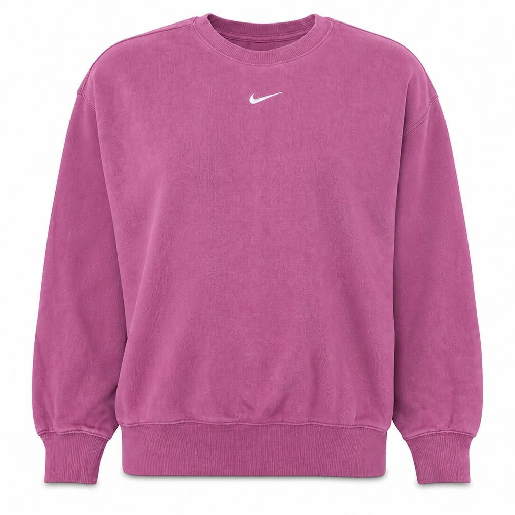 Nike Womens Pink Crew Neck Cotton Blend Pullover Sweatshirt L