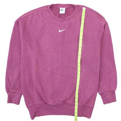 Nike Womens Pink Crew Neck Cotton Blend Pullover Sweatshirt L