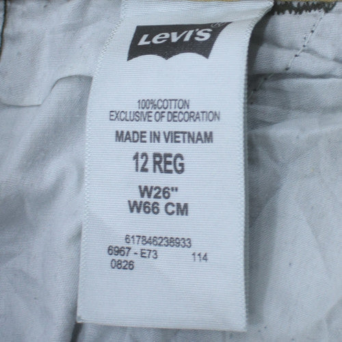 Levi's Boys Green Camouflage Cargo Shorts 12 Years Canvas Cotton Outdoor