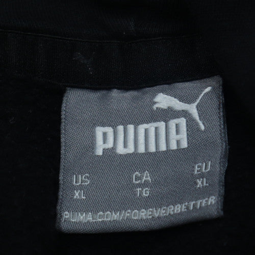 Puma Women's Black XL Pullover Hoodie with Logo and Kangaroo Pocket