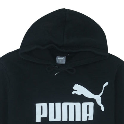 Puma Women's Black XL Pullover Hoodie with Logo and Kangaroo Pocket