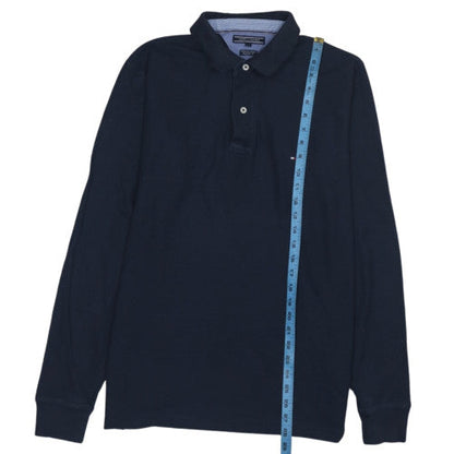 Tommy Hilfiger Men's Blue Long Sleeve Cotton Polo Shirt L Regular Fit