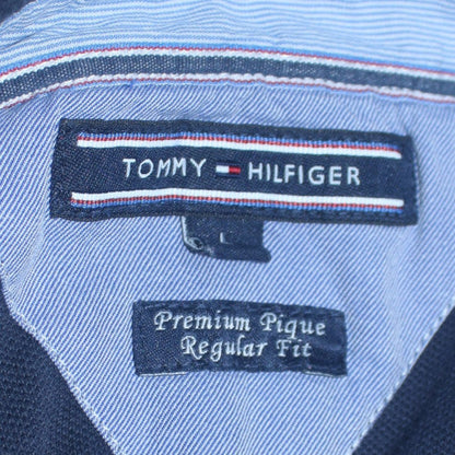 Tommy Hilfiger Men's Blue Long Sleeve Cotton Polo Shirt L Regular Fit