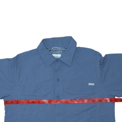 Columbia Men's Blue Long Sleeve Button-Up Omni-Shade Shirt Size S