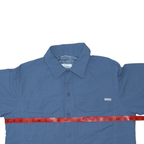 Columbia Men's Blue Long Sleeve Button-Up Omni-Shade Shirt Size S