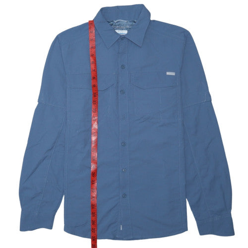 Columbia Men's Blue Long Sleeve Button-Up Omni-Shade Shirt Size S