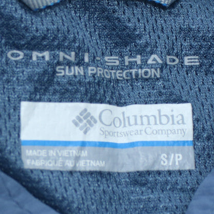Columbia Men's Blue Long Sleeve Button-Up Omni-Shade Shirt Size S