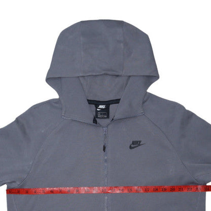 Nike Women's Grey Full Zip Hoodie Sweatshirt L Size in Cotton Blend
