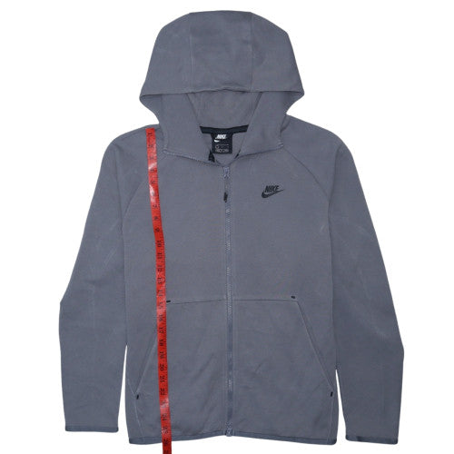Nike Women's Grey Full Zip Hoodie Sweatshirt L Size in Cotton Blend