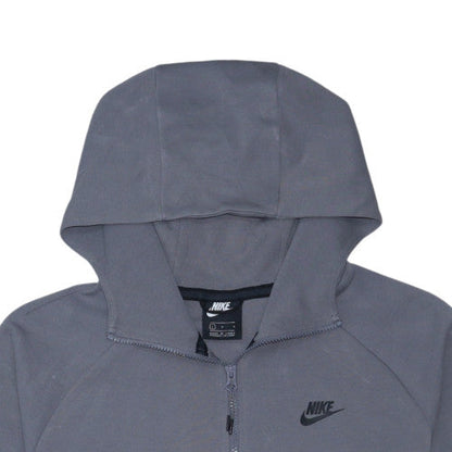 Nike Women's Grey Full Zip Hoodie Sweatshirt L Size in Cotton Blend