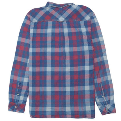 Hilfiger Denim Men's Blue Red Check Long Sleeve Button-Up Shirt L