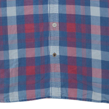 Hilfiger Denim Men's Blue Red Check Long Sleeve Button-Up Shirt L