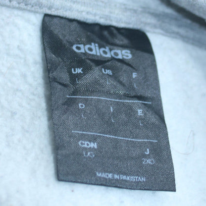 Adidas Men's Grey Full Zip Hoodie Size L Sports Fleece Sweatshirt