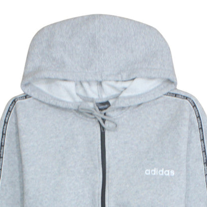 Adidas Men's Grey Full Zip Hoodie Size L Sports Fleece Sweatshirt