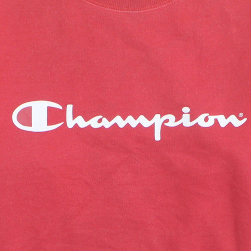 Champion Men's Red Crew Neck Pullover Sweatshirt M