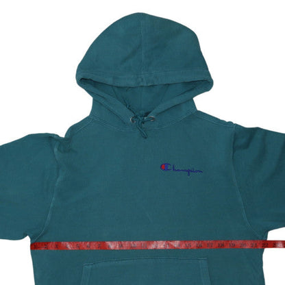Champion Men's Green Small Pullover Hoodie with Embroidered Logo