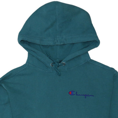 Champion Men's Green Small Pullover Hoodie with Embroidered Logo