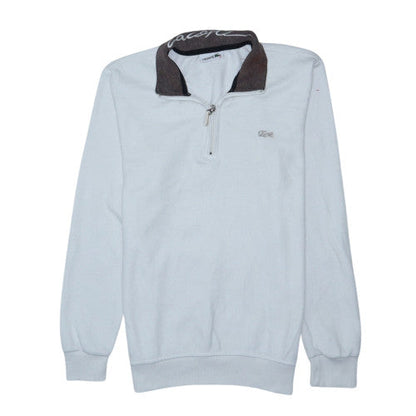 Lacoste Men's White 1/4 Zip Collared Sweatshirt Size M