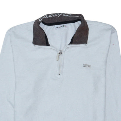 Lacoste Men's White 1/4 Zip Collared Sweatshirt Size M