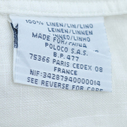 Polo Ralph Lauren Men's White Linen Short Sleeve Button-Up Shirt Size L
