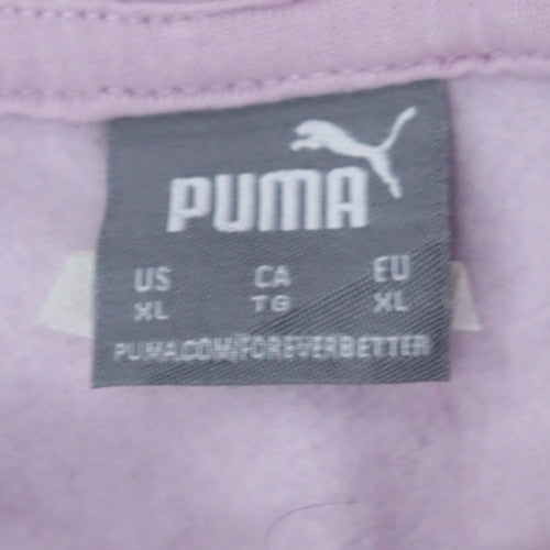 Puma Womens Lilac Hoodie XL Pullover Cotton Blend Logo Casual