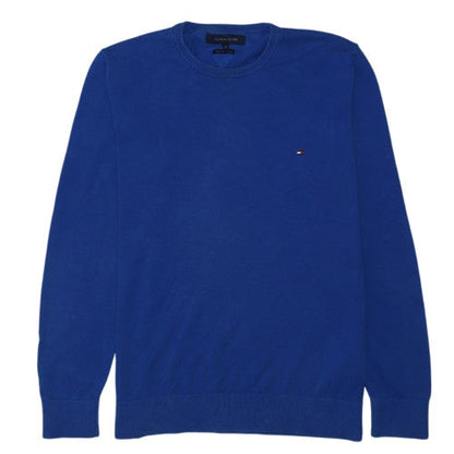 Tommy Hilfiger Men's Blue Cotton Crew Neck Pullover Jumper M