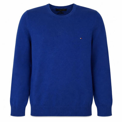 Tommy Hilfiger Men's Blue Cotton Crew Neck Pullover Jumper M